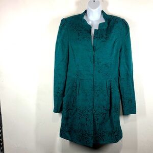 NWT Tart Collections green floral brocade jacket size large